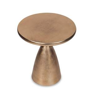 Mesa Auxiliar Glamorosa de Metal Dorado que Realza Interiores Elegantes con Textura Pulida y Presencia Impresionante - Product Image 1