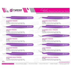 Anti-<b>Magnetic</b> & Corrosion Resistant Pointed Tip Eyelash Tweezers With <b>Lashes</b> Printed <b>Magnetic</b> Case & Stand For <b>Lash</b> Artists - Product Image 6