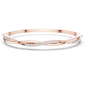 Brazalete de Oro Rosa de 10k con Diamante Cultivado en Laboratorio, Corte Brillante Redondo, de Lujo, para Mujer, por S VIRVADIYA - Product Image 1