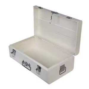 Metal Storage Trunk <b>Box</b> with Hinged Lid Large Capacity Industrial Style Durable for Tools Organization Trunk <b>Box</b> - Product Image 4