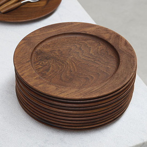 Plateau de service en bois écologique, peint à la main, design bohème rond, pour cadeaux, décoration de table, fabriqué au Vietnam - Product Image 4