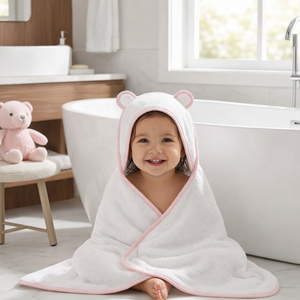 Serviette à capuche pour bébé 420 GSM 100% coton, épaisse, absorbante, écologique, séchage rapide, hypoallergénique, certifiée OEKO-TEX, pour nouveau-né - Product Image 3