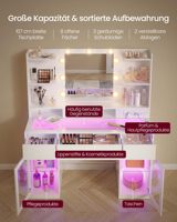 Coiffeuse moderne avec tiroirs, grande table de maquillage blanche multifonctionnelle pour chambre à coucher