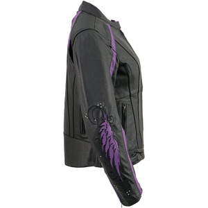 Chaqueta de Motociclista Casual de Cuero Negro Premium para Mujer SAMROZ SPORTS - Product Image 3