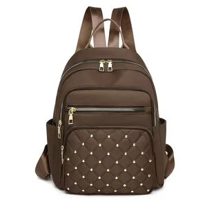Nouveau Sac à Dos Tendance Brodé en Tissu Oxford Grande Capacité avec Rivets, Sac à Dos Loisirs pour Étudiantes, Sac d'École pour Femmes - Product Image 3