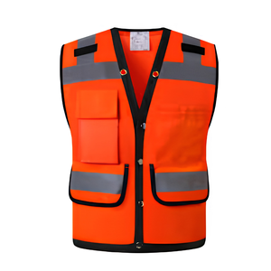 Gilet de sécurité réfléchissant et respirant haute visibilité pour la construction en polyester orange, jaune, vert citron, rose, bleu, noir, maille - Product Image 2