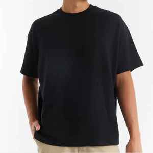 เสื้อยืดคอตตอนแบบกำหนดเองสำหรับผู้ชาย เสื้อยืดโอเวอร์ไซส์สีขาว พิมพ์โลโก้ตามสั่ง เสื้อยืดเปล่า 100% คอตตอน 260GSM เสื้อยืดทรงหลวมไหล่ตก - Product Image 4