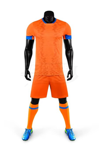 Custom Blue Soccer Uniform Set Men's Crew Neck Short Sleeve Jersey Shorts Moisture Wicking Polyester All Seasons <b>Athletic</b> Fit - Product Image 4