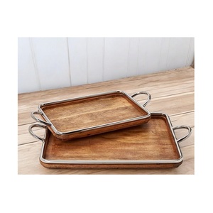 Rustic Wooden Tray Multipurpose Serving Tray for Dining Table Kitchen <b>Breakfast</b> Coffee Tea and Home Use - Product Image 6