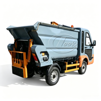Camion benne électrique pur à levage élevé en promotion, mini camion de gestion des déchets électrique