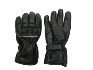 Gants de vélo pour homme en cuir noir, à doigts entiers, avec fermeture à boucle, imperméables, pour la conduite hivernale - Product Image 6