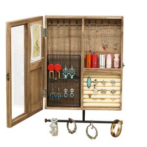 Scatola Portagioie in Legno di Alta Qualità con Decorazione a Porta Scorrevole, Organizzatore per Collane, Orecchini, Bracciali, Anelli e Altri Gioielli - Product Image 1