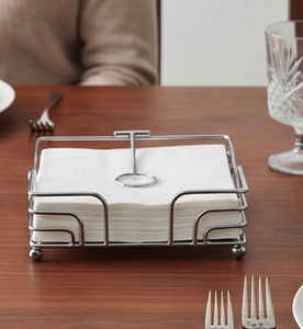 Modern Metal Tissue <b>Box</b> Organizer Wireframe With <b>Chrome</b> Finish For Home Kitchen Counter Use And Dining Room Use - Product Image 2