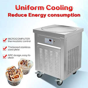 Machine à glace roulée ETL Fry Fryed Ice Cream, plaque de 22 pouces, dégivrage automatique, contrôleur de température intelligent AI - Product Image 2