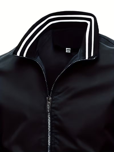 Men's Casual Stand-Up Collar Zipper Jacket Stylish Two-Bar Design Multi-Pocket Outdoor Sports Jacket Lightweight And Suitable - Product Image 4