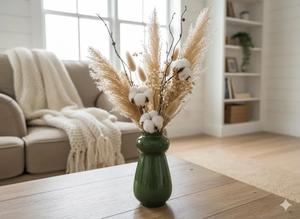 Jarrón Decorativo Clásico de Cerámica con Acabado Esmeralda Intenso y Detalle Acanalado Esculpido, el Toque Perfecto para Decorar la Mesa de la Sala de Estar - Product Image 3