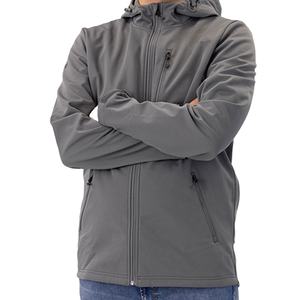 Veste Softshell pour homme, prix de gros OEM, vêtements de plein air de haute qualité, design à capuche et fermeture éclair, vestes Softshell pour homme - Product Image 1