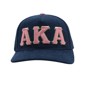 AKA หมวกแก๊ปปักลายตัวอักษรเดนิมสีน้ำเงินเข้ม หมวกเบสบอลปรับได้ แฟชั่นลำลองสำหรับทุกเพศ - Product Image 1