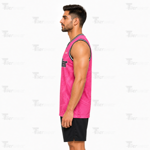 Maillot de basket-ball unisexe pour équipe de lycée, personnalisable avec le nom de l'équipe, 100% polyester, séchage rapide, antibactérien, respirant, facile à porter - Product Image 3