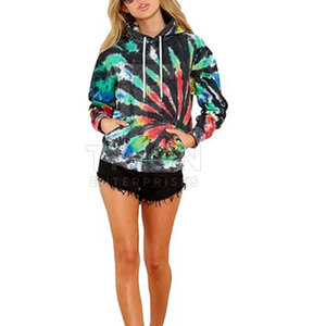 Sweats à capuche tie-dye fabriqués en usine, coupe-vent, en coton, de qualité supérieure, prix de gros, en vente. - Product Image 3