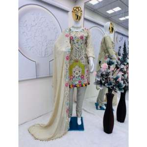 Ensemble de costume de fête pour femmes avec haut et bas Dupatta-Look élégant et élégant - Product Image 4