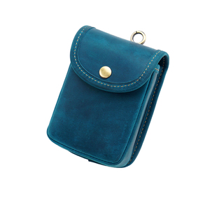 <b>Mini</b> Suede Coin Holder Teal Snap Closure Compact Unisex Wallet for Coins Minimalist Design leather card holder <b>Mini</b> change <b>pouch</b> - Product Image 1