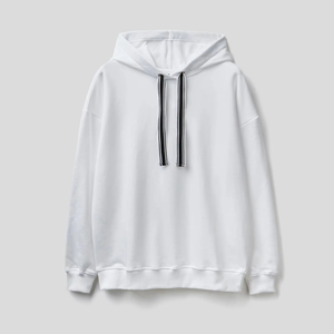 Sudadera con Capucha Extra Grande para Hombre, Color Blanco Sólido, Algodón French Terry, Estilo Casual para Otoño, Corte Regular, Tejido de Punto - Product Image 6