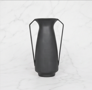 Modern <b>Black</b> Decorative Metal Table <b>Vase</b> Elegant Modern Tabletop <b>Flower</b> <b>Vase</b> For Home Living Room Decor - Product Image 1