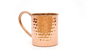 Handmade Hammered Copper <b>Mugs</b> <b>Set</b> Of 4 Vintage Style Party Drinkware Metal <b>Mug</b> With Handle Solid Color - Product Image 1