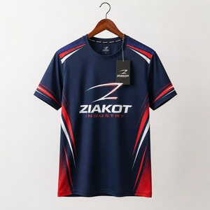 เสื้อยืด ZIAKOT รุ่นใหม่ ออกแบบใหม่สำหรับผู้ชาย สีขาว-แดงราชวงศ์ สำหรับการแสดงออกทางกีฬา - Product Image 2