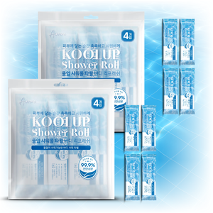 Rouleau de douche OEM/ODM AIRREVE KoolUp Body Refresh Lot de 4 lingettes de voyage à séchage rapide pour le visage et le corps pour un refroidissement et un rafraîchissement instantanés - Product Image 1