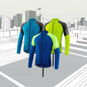 Maillot de cyclisme à manches longues pour homme avec logo personnalisé, respirant, fermeture éclair intégrale, manches raglan pour le cyclisme sur route et VTT - Product Image 4