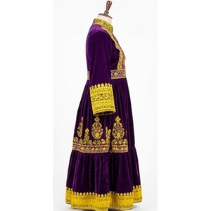 Vestido Afgano Tradicional de Terciopelo Morado Hecho a Mano, Vestido de Verano de Alta Calidad en Viscosa y Seda, Ropa Femenina, Vestido Kuchi Afgano - Product Image 5