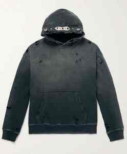 Sweat à capuche en molleton bouclette coupe classique 2026, 350 grammes, anti-rétrécissement, 100% coton, design doublé, effet vieilli, délavé à l'acide, hiver - Product Image 6