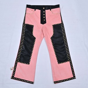 Gilet en cuir PU rose et noir pour homme, style crocodile, avec rivets décoratifs, col rabattu, simple boutonnage, vêtement d'extérieur, style printemps - Product Image 5