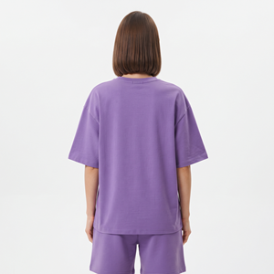 Vente en gros de t-shirts oversize pour femmes, couleur violet clair, tendance, pour femmes - Product Image 5