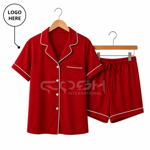 Vêtements grecs de la sororité Delta Sigma Cosh International, pyjama deux pièces personnalisé avec logo, col rabattu, doux, boutonné, pour l'été - Product Image 1