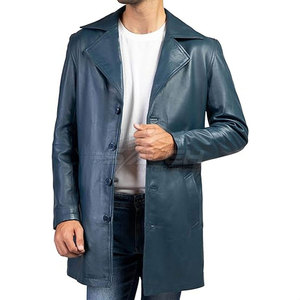 Smooth Finish Leather Duster <b>Coat</b> With Classic Collar <b>Full</b> <b>Length</b> Shape And Soft Interior Leather Duster <b>Coat</b> - Product Image 2