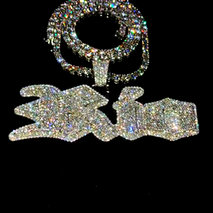 จี้ห้อยคอแบบกำหนดเอง ICEDJEWELZ เงินแท้ 925 ชุบทอง ประดับเพชรโมอิสซาไนต์ สไตล์ฮิปฮอป สำหรับทุกเพศ ได้รับการรับรองจาก IGI - Product Image 4
