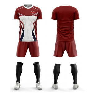 Camiseta de Fútbol Roja para Hombre, Manga Corta, Absorbente de Humedad, Estampado Sublimado, Uniforme de Fútbol, Corte Regular para Adultos, Uniformes de Fútbol Juveniles - Product Image 1