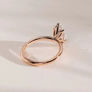 Beautiful 925 <b>Silver</b> 18K Rose Gold Marquise Moissanite Diamond <b>Ring</b> <b>Solitaire</b> Women Wedding Engagement <b>Rings</b> - Product Image 2