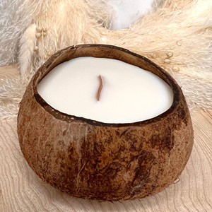 Handmade soy <b>candle</b> in coconut shell container <b>cheap</b> cost eco friendly <b>candles</b> home spa decor - Product Image 6