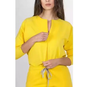 Wholesale Custom Private Logo Heat-Transfer Printed Anti-Wrinkle Woven <b>Scrub</b> Sets Polyester/Rayon/Spandex Long Sleeve Uniform - Product Image 4