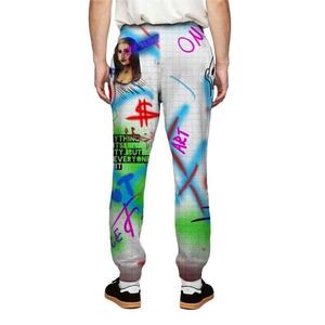 Pantalones Deportivos Estampados para Hombre con Logotipo de Hoja Verde, Cintura Elástica con Cordón, Joggers Casuales 100% Algodón, Peso Medio, para Otoño - Product Image 6