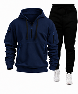 Ensemble de survêtement unisexe SANGLASPORTS respirant 100 % coton, imprimé hiver, à capuche, deux pièces, streetwear, vêtements de sport doux et légers - Product Image 6