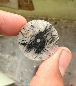 Cadran de montre en quartz rutilé noir naturel, quartz unique pour la fabrication de montres - Product Image 3