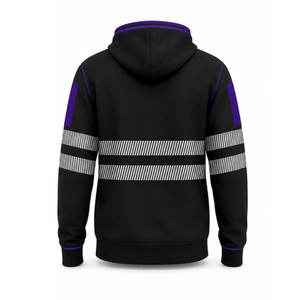 Class 2 <b>Hi</b>-<b>Vis</b> LED Flash Reflective Cotton <b>Fleece</b> Men's Workwear Safety Hoodie Custom Logo Uniform Pullover - Product Image 5