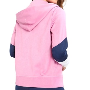 เสื้อสเวตเชิ้ตมีฮู้ดซิปหน้าสีชมพูสำหรับผู้หญิง แขนยาว ผ้าถัก คอตตอน ระบายอากาศได้ดี เหมาะสำหรับใส่ในฤดูใบไม้ร่วง - Product Image 2