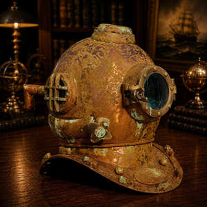 Réplica de Casco de Buceo Estilo Mark V de Metal Antiguo, Casco de Buceador de Aguas Profundas, Decoración Náutica Marítima, Coleccionable Vintage para Exhibición - Product Image 3