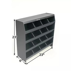 ชั้นวางของแบบขั้นบันได 5 ชั้น คลาสสิค 16 ช่อง วัสดุเหล็กคาร์บอน สำหรับวางบนโต๊ะในร่ม ขนาด 58.4x58.4x15.2 ซม. - Product Image 3